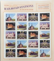 Railroad Stations of the United States 2023  (USPS) Mint Sheet Forever Stamps - $18.95