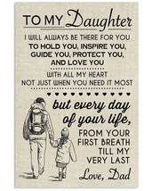Daughter &amp; Father Vintage Poster Unframed Wall art Printing Decor Gift Love Dad - £15.83 GBP