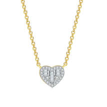 Crystal &amp; Cubic Zirconia Heart Pendant Necklace - £11.15 GBP