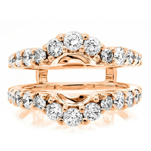 Round Cut Daimond 925 Sterling Silver Enhancer Wrap Ring 14K Rose Gold Finish - £99.86 GBP