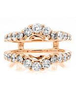 Round Cut Daimond 925 Sterling Silver Enhancer Wrap Ring 14K Rose Gold Finish - $125.39