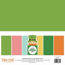 Echo Park Double-Sided Solid Cardstock 12&quot;X12&quot; 6/Pkg-Happy St. Patrick&#39;s Day, 6  - £18.71 GBP
