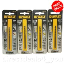 DEWALT Split Point Industrial Cobalt Drill Bit Wood Metal 9/64 Inch Pack of 4 - £19.53 GBP