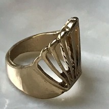 Estate Wide Tapered Cut-out Abstract Fan Band Ring Size 6.75  -  5/8th’s inches  - £8.33 GBP