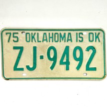 1975 United States Oklahoma Tulsa County Passenger License Plate ZJ-9492 - £14.70 GBP