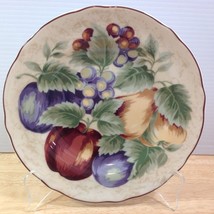 Napa Valley Noble Excellence 1 Round Salad Plate Fruit Grapes Apples Indonesia - £8.28 GBP
