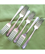 6 Dinner Forks Oneida Wm A Rogers Silverplate Malibu Pattern 7 1/2&quot; 1934... - £15.60 GBP