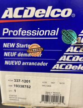 ACDelco 337-1201 Starter Motor GM 19338752 Chevrolet Corvette - $213.08 CAD