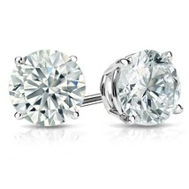 4.00Ct Round Moissanite Women&#39;s Stud Earrings 14K White Gold Plated Screw Back - $77.59