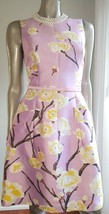 $2,590 Oscar De La Renta Stunning Cherry Blossom Silk Wool Dress Us 10 - £1,025.58 GBP