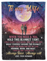 To My Wife Fleece Blanket Xmas Gift For Her Couple Love At The Moon Sofa Blanket - £46.30 GBP+