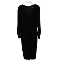 Tadashi Black Twist  Knot Cocktail Dress Womens Medium Lined V-Neck Ruching - £38.46 GBP