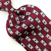 Puritan Tie Gloss Red Gray Black Silk Necktie Checkered Rectangles Dots #I21 Nwt - £15.81 GBP