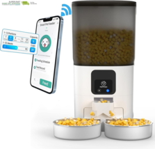 7L Automatic Cat Feeders for 2 Cats - 2.4G Wifi Timed Auto Feeder with A... - $106.69