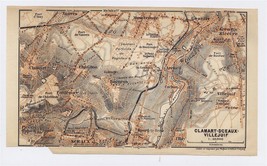 1904 Original Antique Map Of Vicinity Of Villejuif Clamart Sceaux / Paris France - $22.16