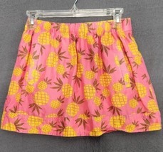 J. Crew Womens Pink Skirt Sz XXS 100% Cotton Mini Elastic Waist Pineapple Print - £14.34 GBP