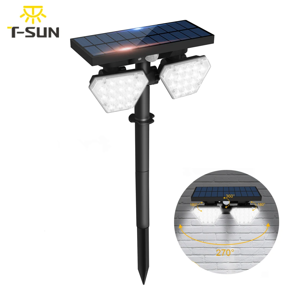 T- IP65 Double Head Solar Light Solar Outdoor Garden Light Solar Wall Light Ligh - £149.65 GBP