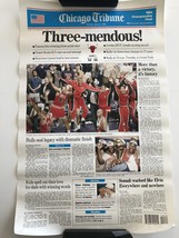 Chicago Bulls Three-Mendous! Chicago Tribune Poster - £15.98 GBP