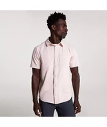 VRST Men&#39;s Refined Knit Short Sleeve Button Up Shirt Light Pink Size Medium - $38.18 CAD
