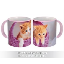 Cat : Gift Mug Basket Kitten Animal Pet Pink Feline Pets Lover Cat Mom Dad - £12.52 GBP