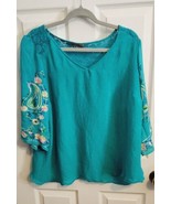 Anthropologie Figueroa &amp; Flower Teal Green Em... - $24.95