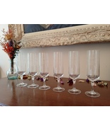 6 champagne flutes, glass engraved in crystal Arques model Matignon 70&#39;s - $238.31 CAD
