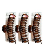 Pack of 3 Scunci Large Barrel Jaw Clip Hair Clip  Brown No Slip Claw for... - $33.30 CAD