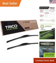 Easy Install 22&quot; + 20&quot; Silicone Ceramic Wiper Blades - Full Visibility A... - $94.99