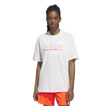 adidas Women&#39;s Select Basketball T-Shirt Cloud White/Solar Red - $174.52 MXN