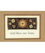 God Bless Our Home Embroidery Picture Framed Tapestry Needle Art Old Wor... - £11.86 GBP