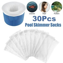 30Pcs Pool Skimmer Replacement Savers Elastic Swimming Pool Filter Socks White - £27.17 GBP