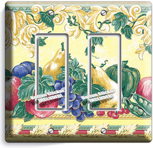 FRESH FRUITS VEGETABLES VICTORIAN DOUBLE GFCI LIGHT SWITCH PLATES KITCHE... - £10.30 GBP