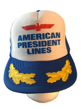 Vintage American President Lines Trucker Snapback Hat Cap Ship Ocean Liner Mesh - £10.10 GBP