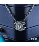 [M007] Luxury 925 Silver Moissanite Necklace | GRA Certified | Rhodium F... - $130.00