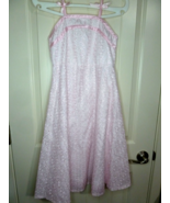 Bonnie Jean girls pink Cotton Eyelet Spagetti Straps Satin trim Summer d... - $16.23 CAD