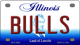 Bulls Illinois Novelty Mini Metal License Plate Tag - £11.76 GBP