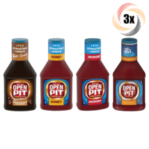 3x Bottles Open Pit Barbecue Sauce Variety Flavors 18oz ( Mix &amp; Match Flavors! ) - £17.66 GBP
