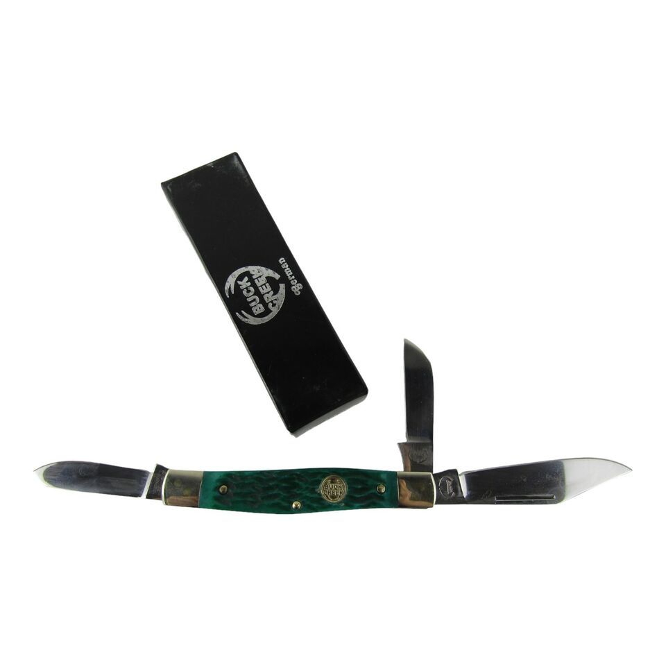 Buck Creek German Hand Made Stainless Pocket Knife, 3 Blade, Green, New - $45.95