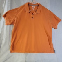 Duluth Trading Co Men 2XLT Polo Shirt Short Sleeve Pullover Cotton Orange - £9.57 GBP
