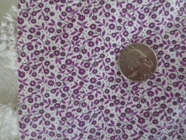 4034. Red Floral On White Crafts, Quilting Cotton Fabric - 35&quot; X 1 Yd. - £2.39 GBP