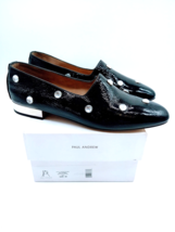 Paul Andrew Ive Stones Slip On Flats Glossy Patent- Black, Size EUR 40 / US 10 - £130.78 GBP