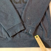 Adidas Men's Blue Cotton Blend Drawstring Pullover Hoodie Sweatshirt Size Large image 3