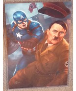 Captain America vs Hitler Glossy Art Print 11 x 17 In Hard Plastic Sleeve - £19.71 GBP