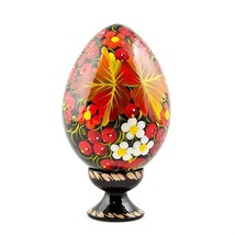 Autumn Leaves Ukrainian Hi-Gloss Wooden Easter Egg - £58.34 GBP