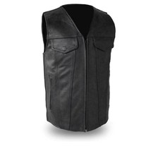 Men&#39;s Badlands Leather Biker Conceal Carry Motorcycle Vest by FirstMFG - £109.85 GBP