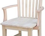 Tall Mission Chair With Arms By International Concepts, Unfinished. - $165.93