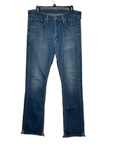 Levi&#39;s 527 Men Jeans Slim Bootcut Distressed Side Hem Denim Faded Blue Size 34 - £23.39 GBP