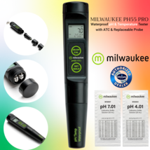 Milwaukee PH55 PRO Waterproof pH &amp; Temperature Tester with ATC &amp; Replace... - £47.39 GBP