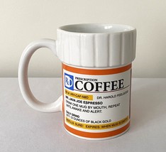 Prescription Medicine Bottle Pill Bottle Coffee Mug Porcelain Big Mouth Toys - £6.84 GBP