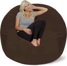 Chill Sack Bean Bag Chair - 5&#39; Giant Memory Foam Lounge Chair With Soft, Brown - $179.99